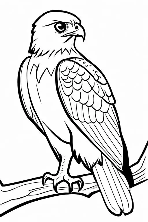 Hawk Coloring Page 3 for Kids