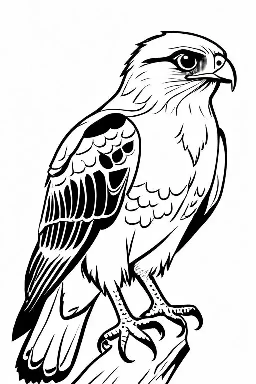 Hawk Coloring Page 4 for Kids