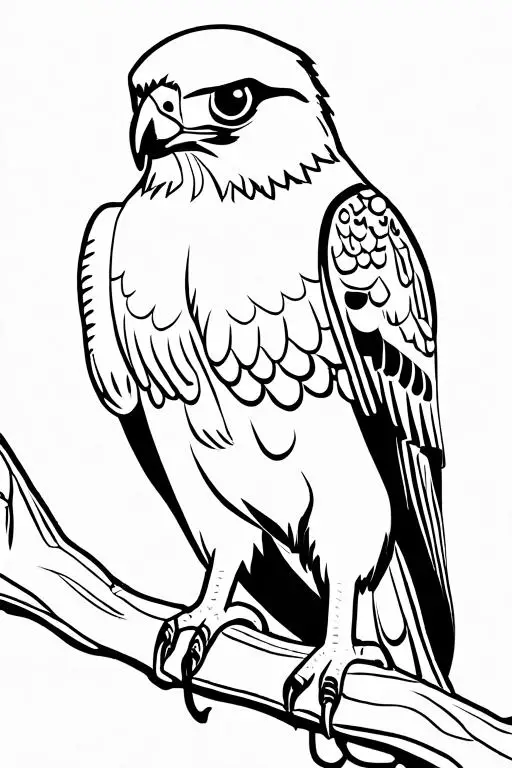 Hawk Coloring Page 4 for Kids