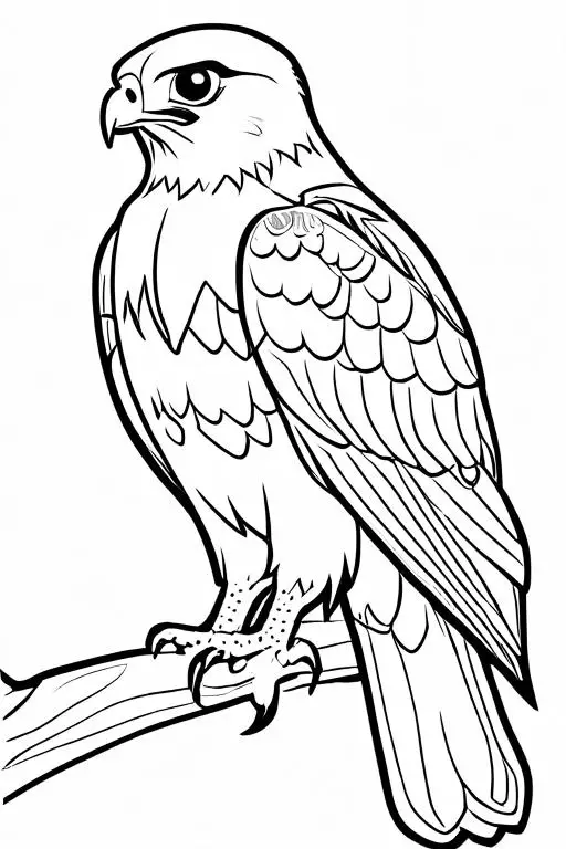 Hawk Coloring Page 5 for Kids