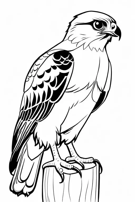 Hawk Coloring Page 6 for Kids