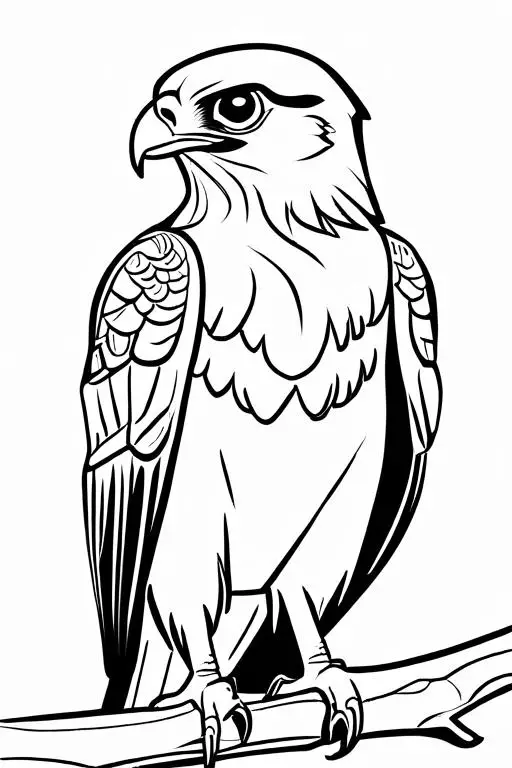 Hawk Coloring Page 6 for Kids