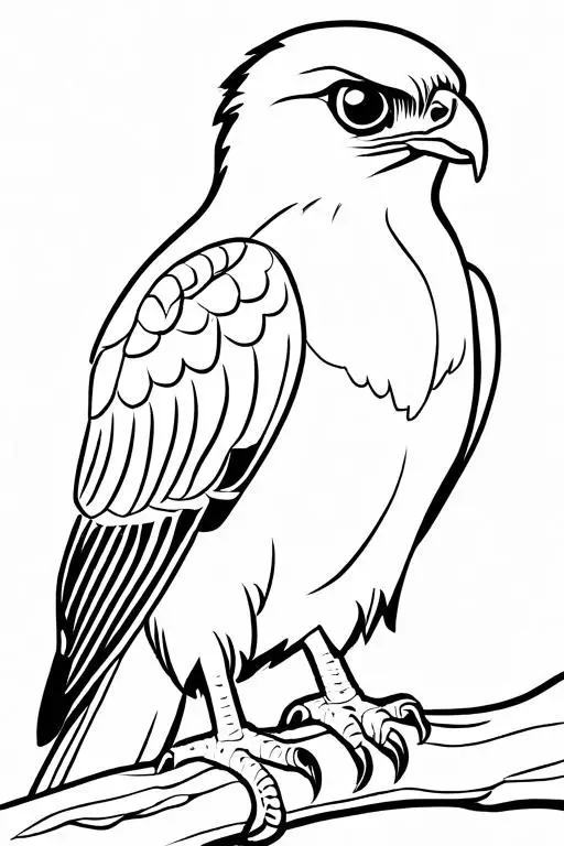 Hawk Coloring Page 7 for Kids