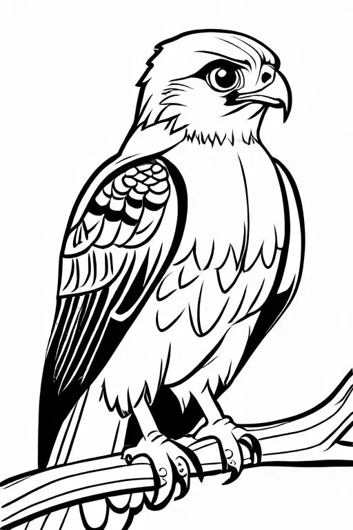 Hawk Coloring Page 7 for Kids