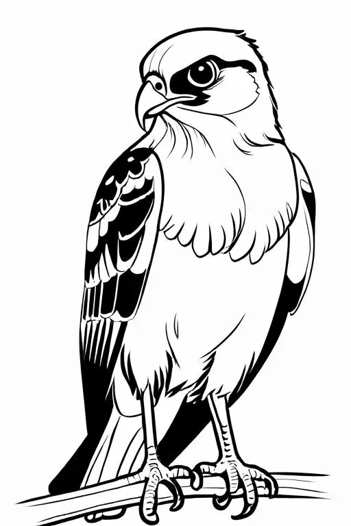 Hawk Coloring Page 8 for Kids