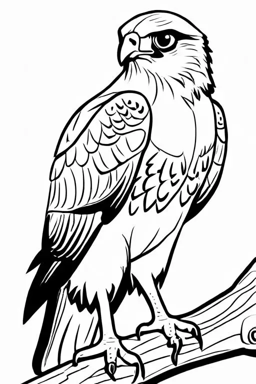 Hawk Coloring Page 8 for Kids