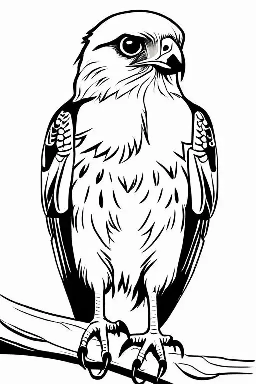 Hawk Coloring Page 9 for Kids