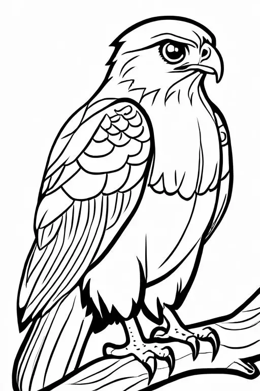 Hawk Coloring Page 9 for Kids