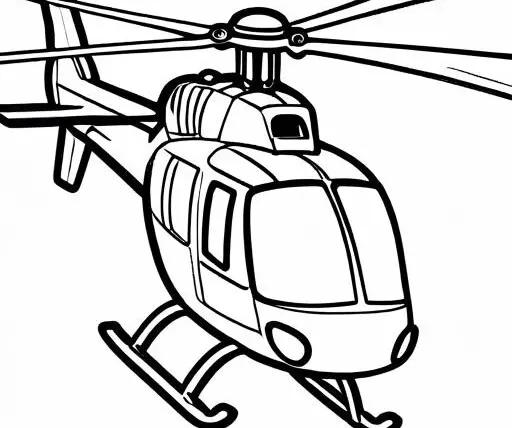 Helicopter Coloring Page 1 for Kids