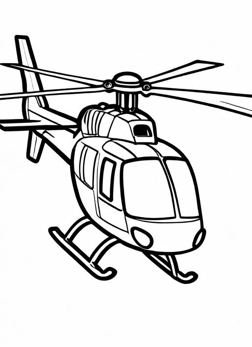 Helicopter Coloring Page 1 for Kids