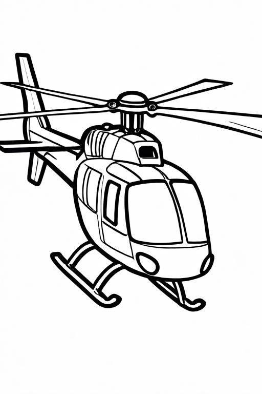 Helicopter Coloring Page 1 for Kids