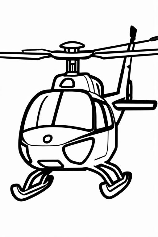 Helicopter Coloring Page 12 for Kids