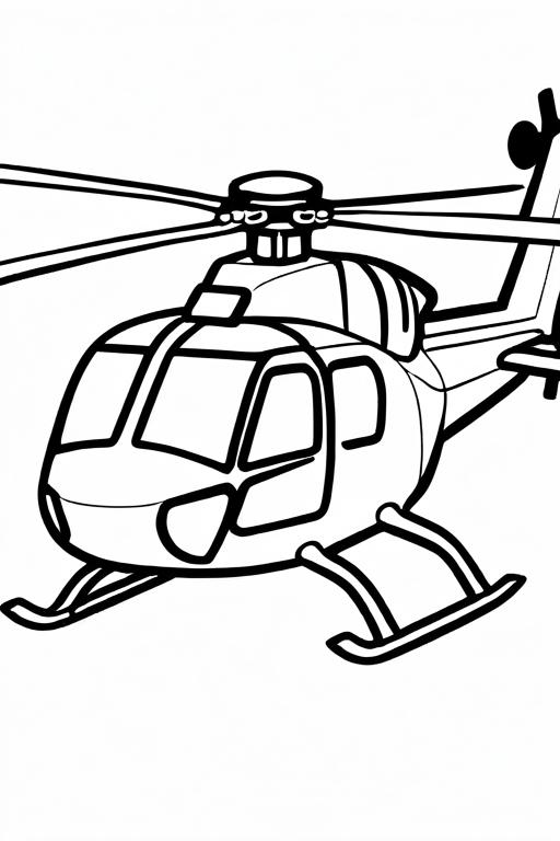 Helicopter Coloring Page 13 for Kids