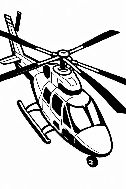 Helicopter Coloring Page 15 for Kids