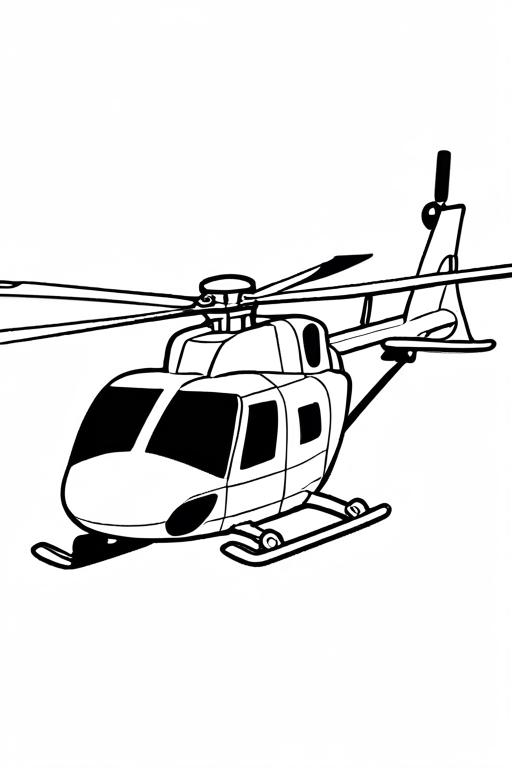 Helicopter Coloring Page 16 for Kids