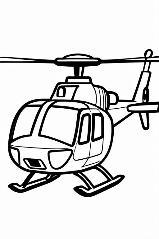 Helicopter Coloring Page 17 for Kids