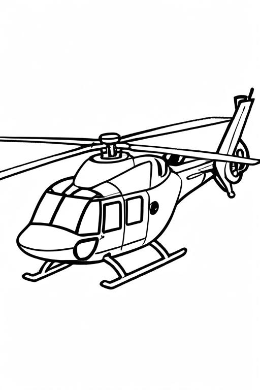 Helicopter Coloring Page 19 for Kids