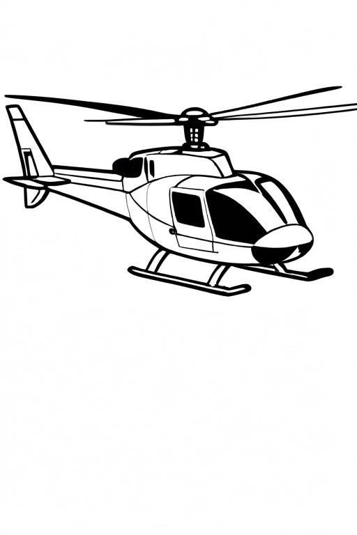 Helicopter Coloring Page 2 for Kids