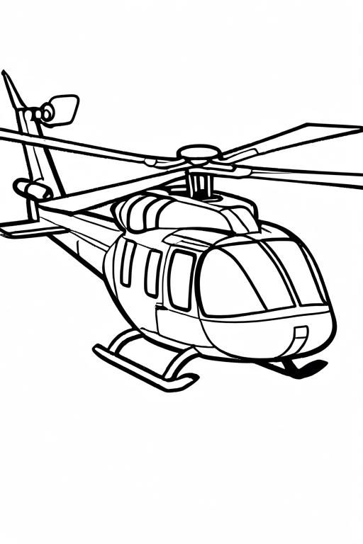 Helicopter Coloring Page 3 for Kids