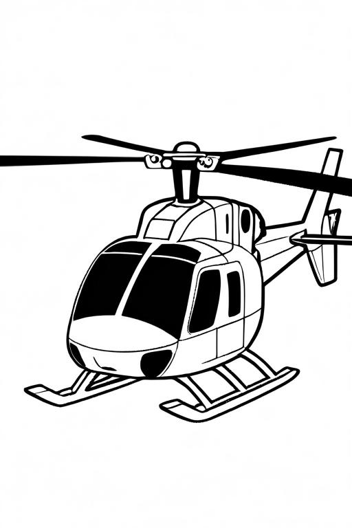 Helicopter Coloring Page 4 for Kids