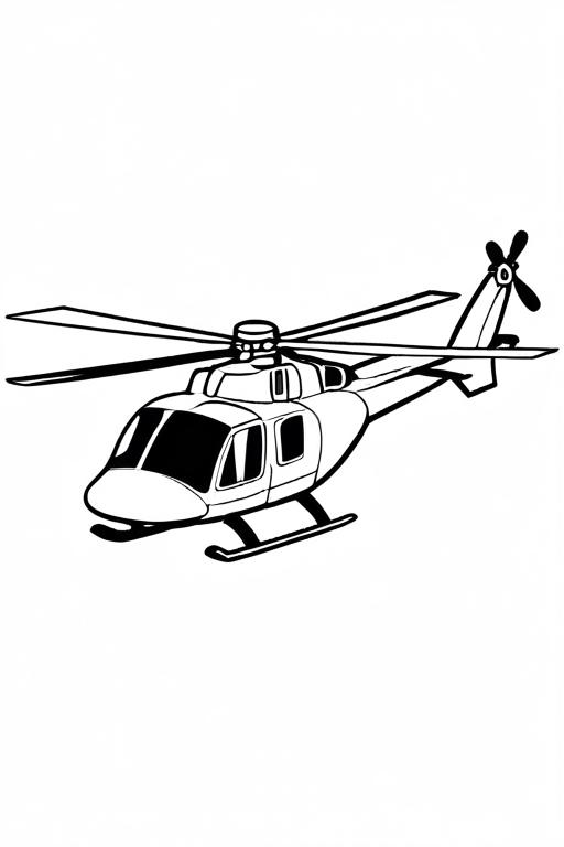 Helicopter Coloring Page 5 for Kids