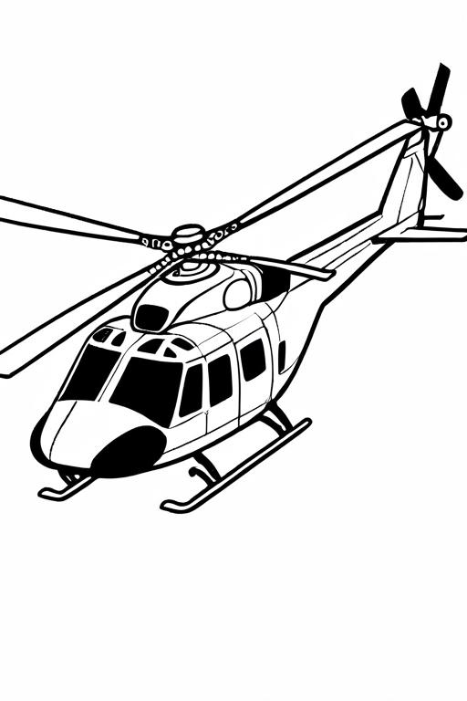 Helicopter Coloring Page 6 for Kids