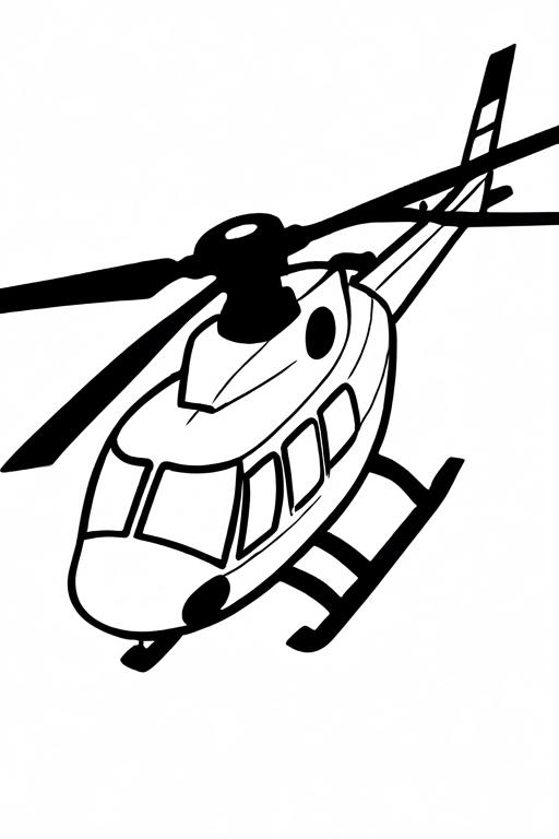 Helicopter Coloring Page 7 for Kids