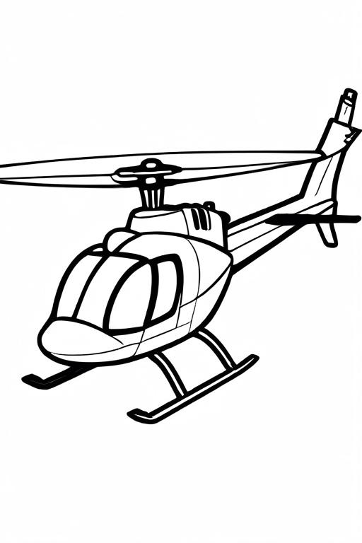 Helicopter Coloring Page 8 for Kids