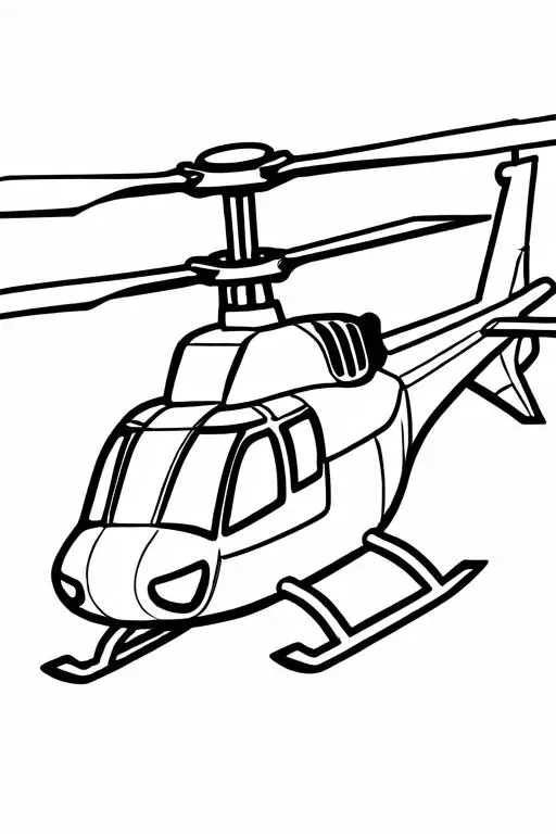 Helicopter Coloring Page 9 for Kids