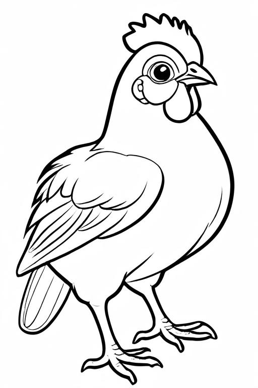 Hen Coloring Page 3 for Kids