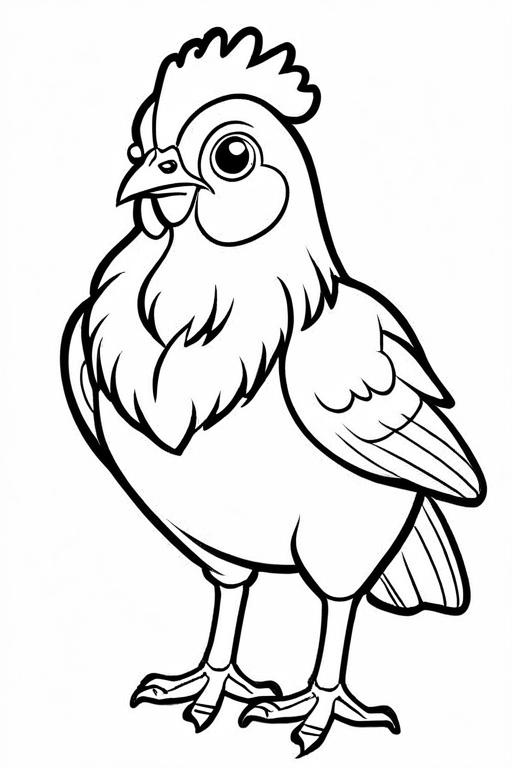 Hen Coloring Page 7 for Kids