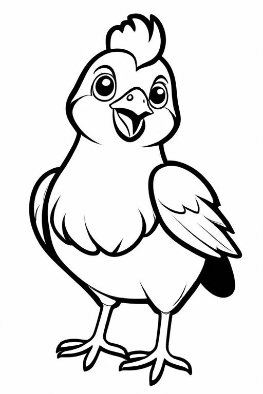 Hen Coloring Page 8 for Kids