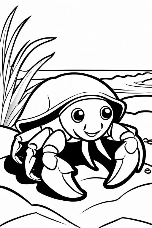 Hermit Coloring Page 3 for Kids