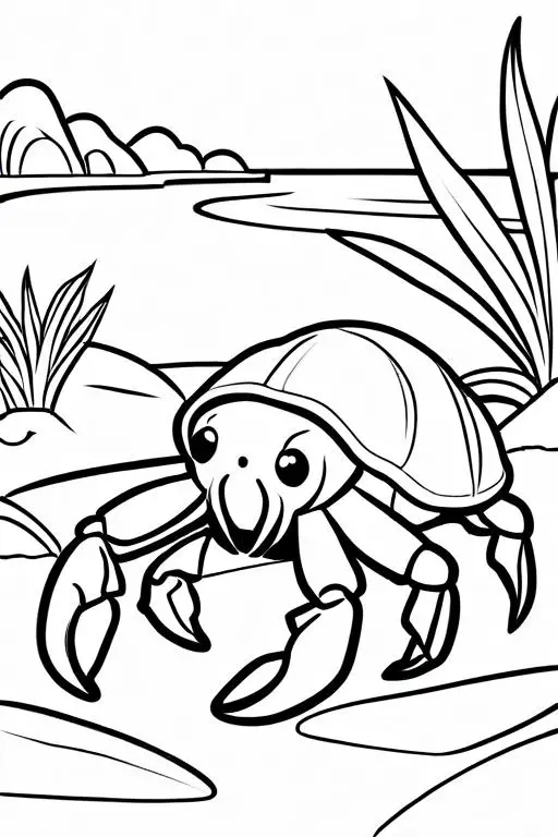 Hermit Coloring Page 7 for Kids