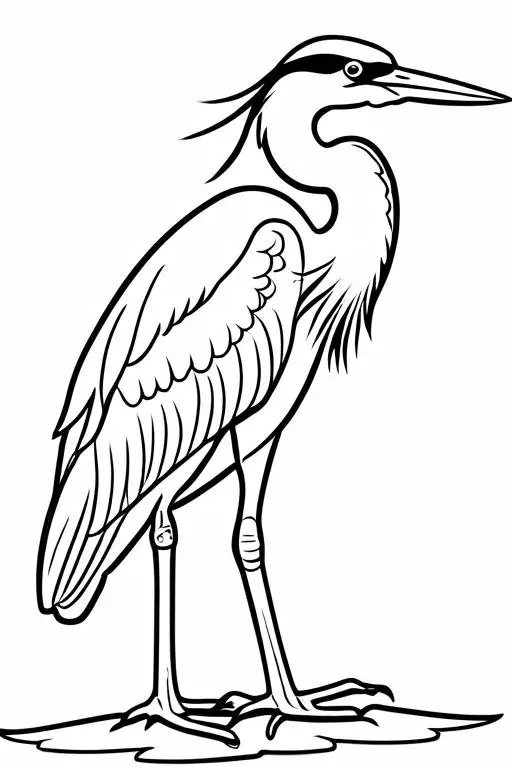 Heron Coloring Page 10 for Kids