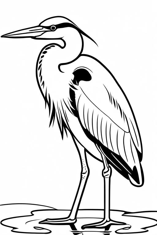 Heron Coloring Page 13 for Kids