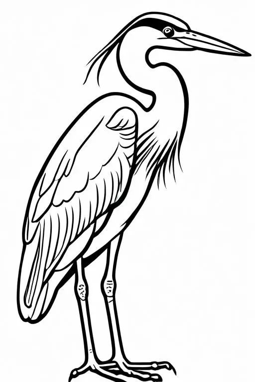 Heron Coloring Page 14 for Kids