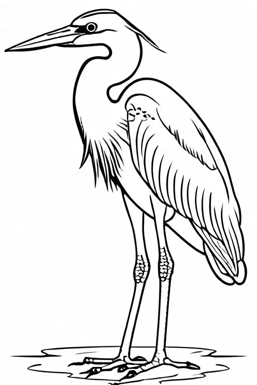 Heron Coloring Page 16 for Kids