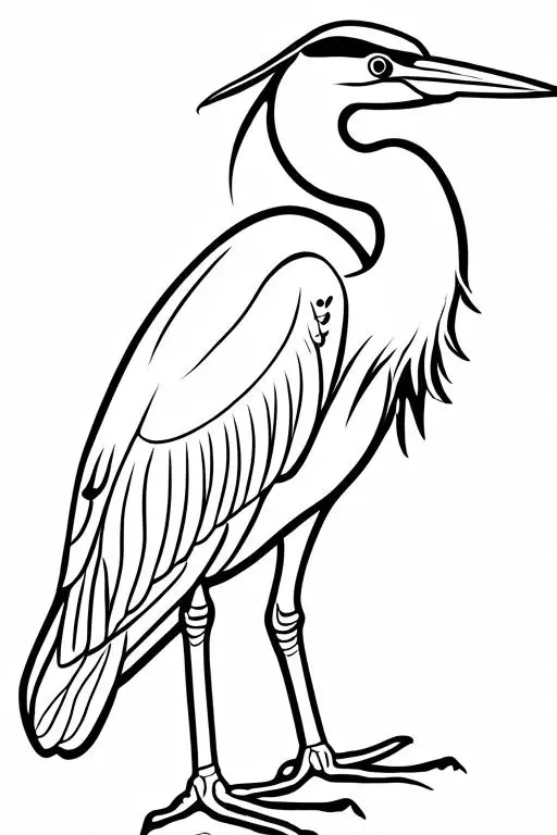 Heron Coloring Page 17 for Kids