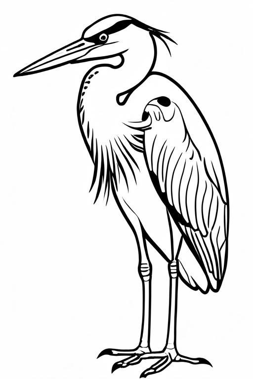 Heron Coloring Page 19 for Kids