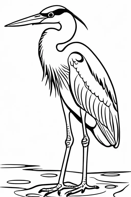 Heron Coloring Page 20 for Kids