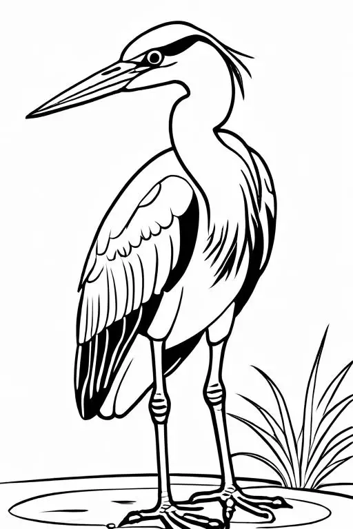 Heron Coloring Page 21 for Kids