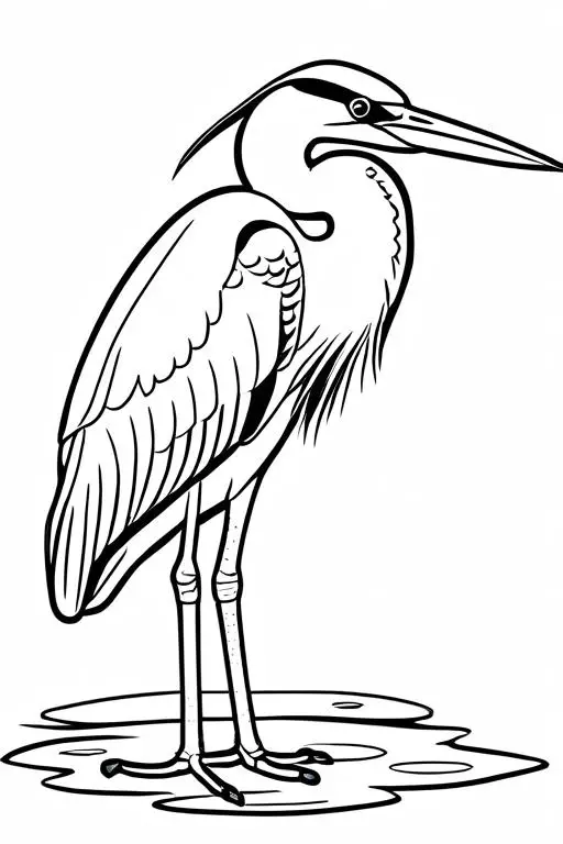 Heron Coloring Page 23 for Kids