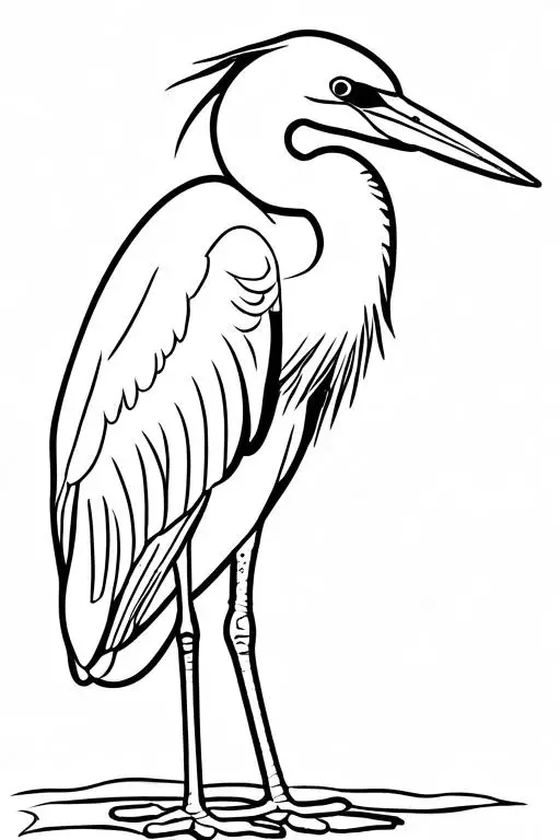 Heron Coloring Page 24 for Kids