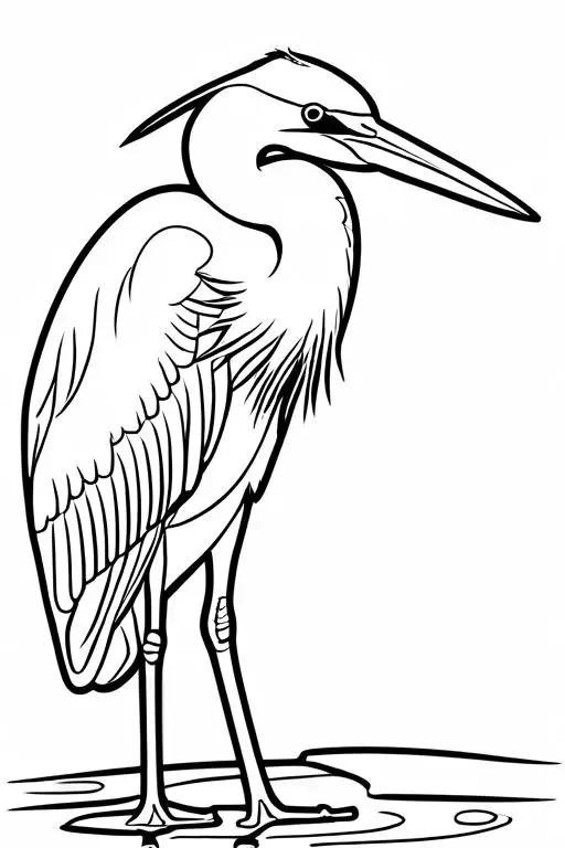 Heron Coloring Page 25 for Kids