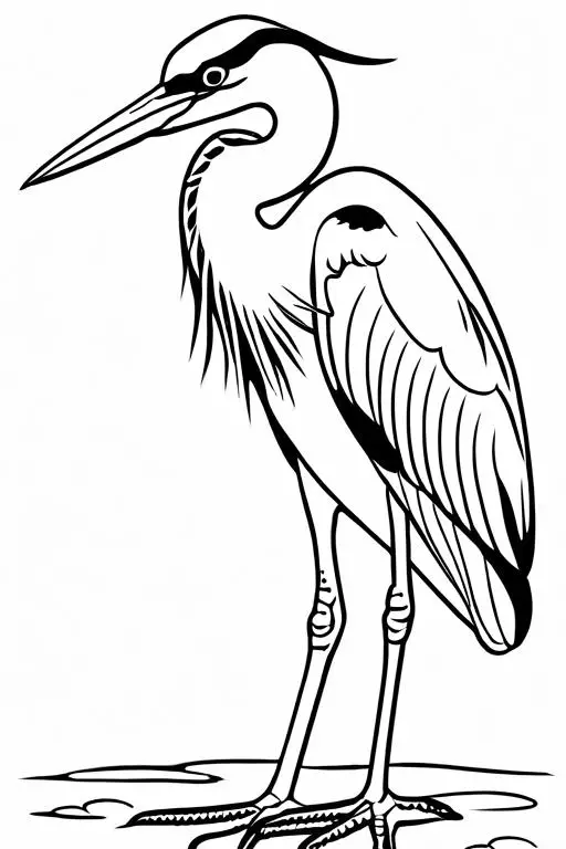 Heron Coloring Page 27 for Kids