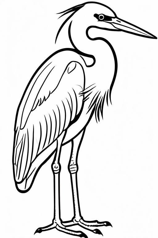 Heron Coloring Page 28 for Kids