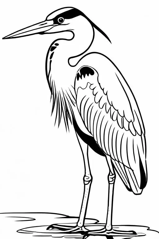 Heron Coloring Page 29 for Kids