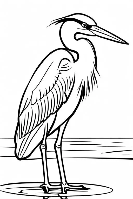 Heron Coloring Page 3 for Kids