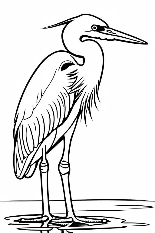 Heron Coloring Page 30 for Kids